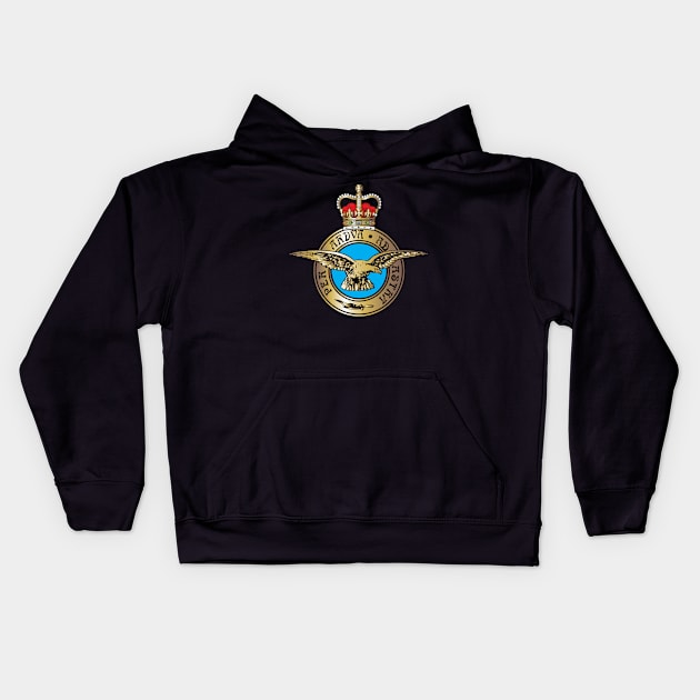 Royal Air Force "Per Ardua Ad Astra" Insignia Kids Hoodie by Mandra